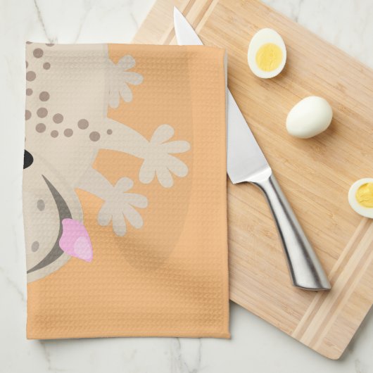 Cute spotted tan gecko cartoon illustration theedoek (Quarter Fold)