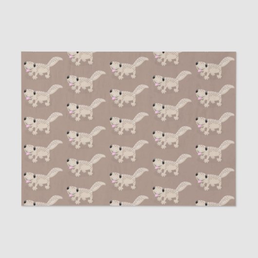 Cute spotted tan gecko cartoon illustration tissuepapier (Voorkant)