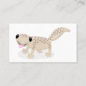 Cute spotted tan gecko cartoon illustration visitekaartje (Achterkant)