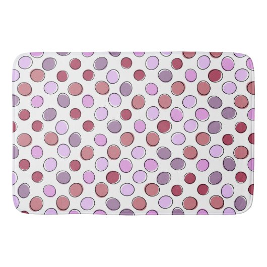 Cute Spotty Pink and Purple Pattern Badmat (Voorkant)