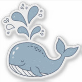Cute Spouting Whale Motif ID1251 Sticker (Voorkant)