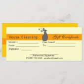 Cute Spray Bottle Housekeeping Gift Certificate (Voorkant / Achterkant)