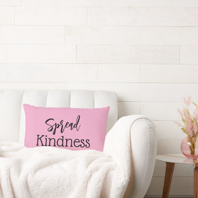 Cute Spread Kindness Baby Pink Throw Pillow Kussen (Bank)