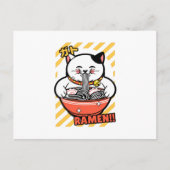Cute Spread Love Lucky Cat from Japan Eating Ramen Briefkaart (Voorkant)
