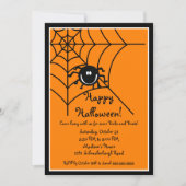 Cute Sprider Halloween Party Invitation Kaart (Voorkant)