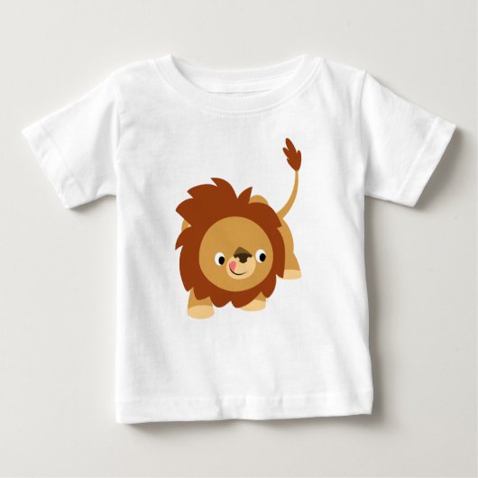 Cute Sprightly Cartoon Lion Baby T-Shirt (Voorkant)