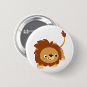 Cute Sprightly Cartoon Lion Button Badge (Voorkant /achterkant)