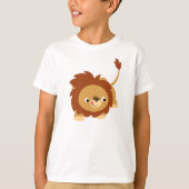 Cute Sprightly Cartoon Lion Children T-Shirt (Voorkant)