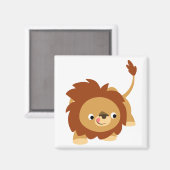 Cute Sprightly Cartoon Lion Magnet (Voorkant / Achterkant)