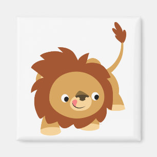 Cute Sprightly Cartoon Lion Magnet
