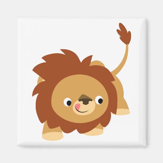 Cute Sprightly Cartoon Lion Magnet (Voorkant)