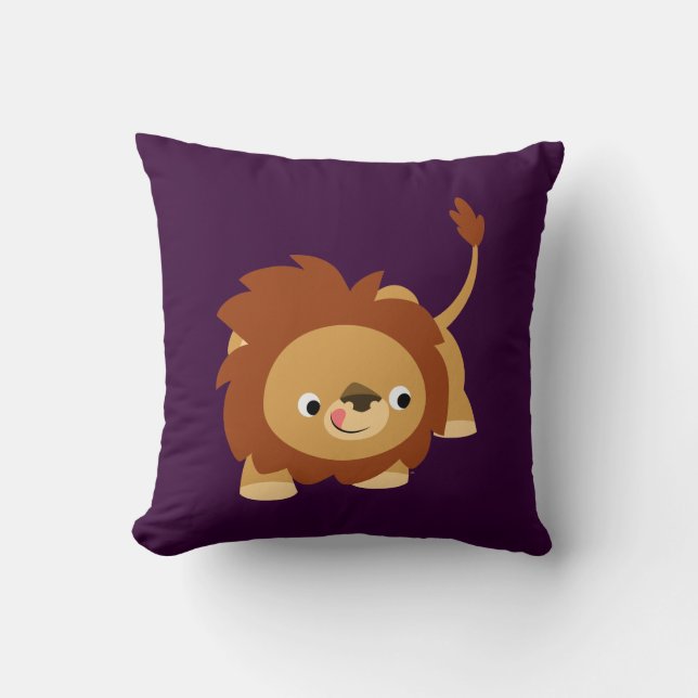 Cute Sprightly Cartoon Lion Pillow Kussen (Voorkant)
