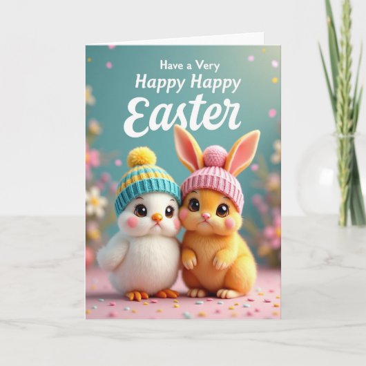 Cute Spring Animals Greeting Card Kaart (Voorkant)