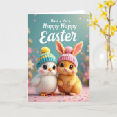 Cute Spring Animals Greeting Card Kaart (Gele Bloem)