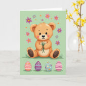 Cute Spring Bear Friend Card Kaart (Gele Bloem)