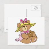 Cute Spring Bonnet Teddy Bear Briefkaart (Voorkant / Achterkant)