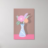 Cute Spring Bouquet of Modern Florals Canvas Afdruk (Voorkant)