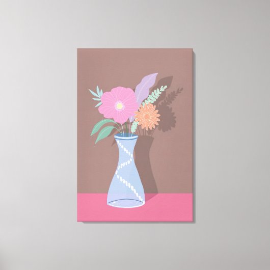 Cute Spring Bouquet of Modern Florals Canvas Afdruk (Voorkant)