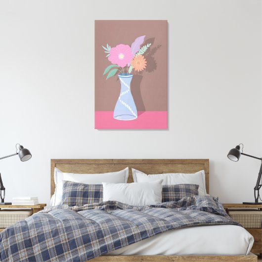 Cute Spring Bouquet of Modern Florals Canvas Afdruk (Insitu (Slaapkamer))
