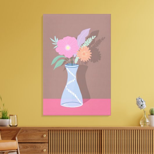 Cute Spring Bouquet of Modern Florals Canvas Afdruk (Insitu (Woonkamer))