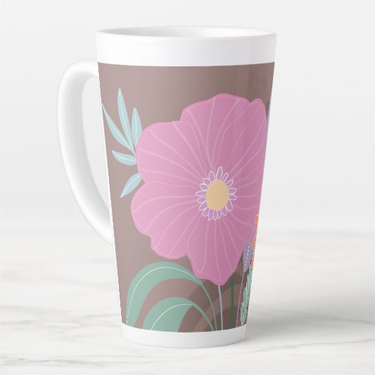 Cute Spring Bouquet of Modern Florals Latte Mok (Linkerhoek)