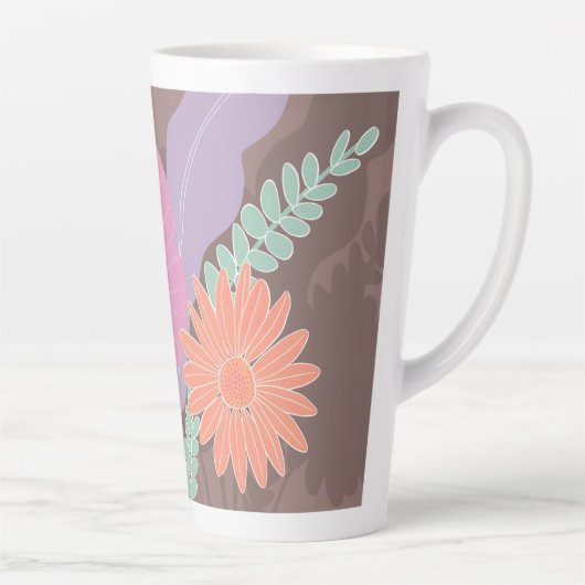 Cute Spring Bouquet of Modern Florals Latte Mok (Rechts)