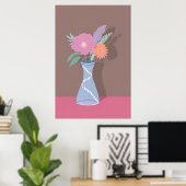 Cute Spring Bouquet of Modern Florals Poster (Thuiskantoor)