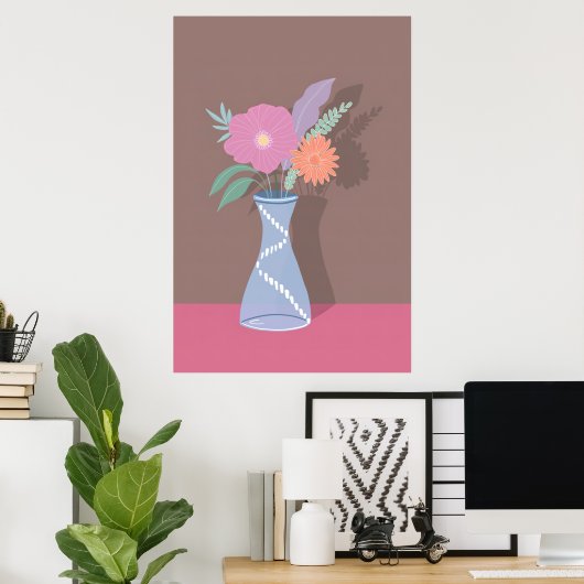 Cute Spring Bouquet of Modern Florals Poster (Thuiskantoor)