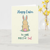 Cute Spring Bunny Fun Message Card Kaart (Gele Bloem)