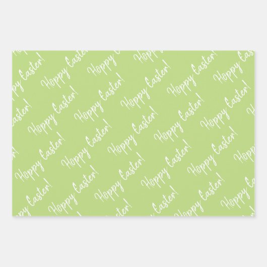 Cute Spring Bunny Happy Easter grappig groen roze Inpakpapier Vel (Voorkant 3)