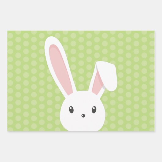 Cute Spring Bunny Happy Easter grappig groen roze Inpakpapier Vel (Voorkant)
