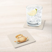 Cute Spring Chick Coaster | Floral Baby Chick Art Kartonnen Onderzetters (Insitu)