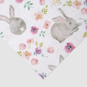 Cute Spring Easter Bunny and Flowers Pattern Tissuepapier (Detail)