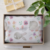 Cute Spring Easter Bunny and Flowers Pattern Tissuepapier (Geschenk)