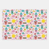 Cute Spring/Easter Cartoon Patronen Inpakpapier Vel (Voorkant 3)