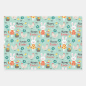 Cute Spring/Easter Cartoon Patronen Inpakpapier Vel (Voorkant)
