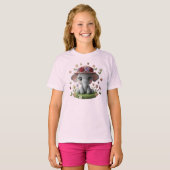 Cute Spring Elephant Crochet Style  T-shirt (Voorkant volledig)
