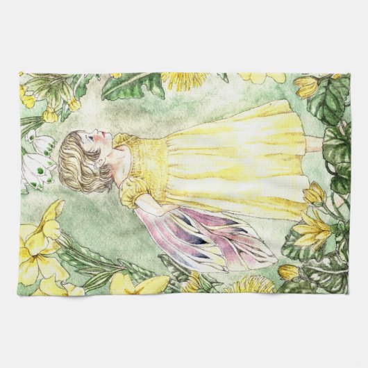 Cute Spring Fairy Kitchen Towel Theedoek (Horizontaal)