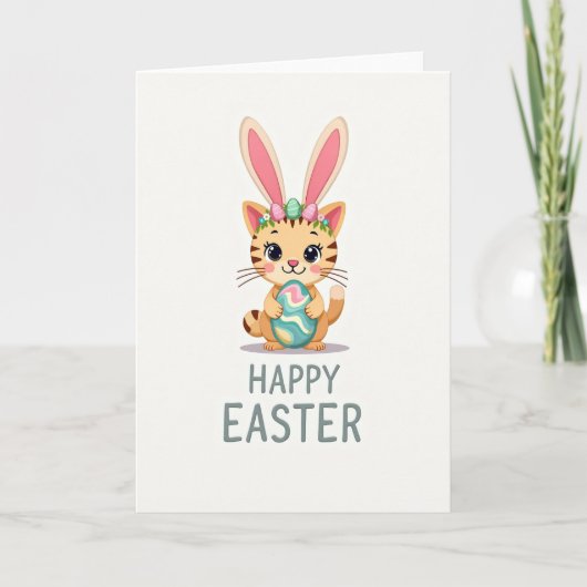 Cute Spring Feline Celebration Card Kaart (Voorkant)