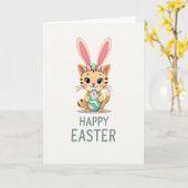 Cute Spring Feline Celebration Card Kaart (Gele Bloem)
