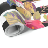 Cute spring floral and stripes waterverf Patroon Cadeaupapier (Rol Hoek)