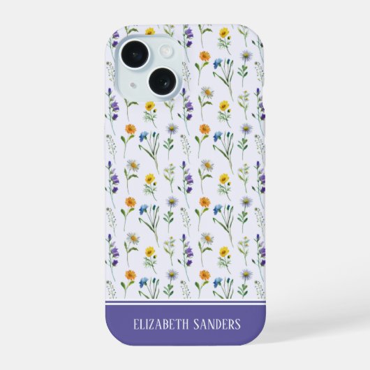 Cute Spring Floral Pattern for her iPhone 15 Case (Achterkant)