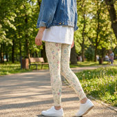 Cute Spring Floral Print - Pastel Ditsy Floral Leggings