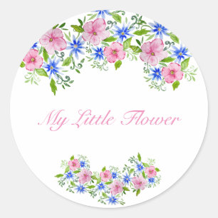 Cute spring florale patroon ronde sticker