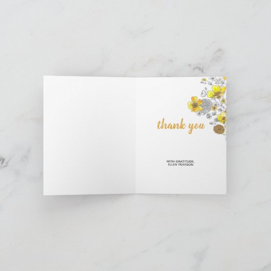 Cute Spring Flowers Bedankkaart (Binnen)