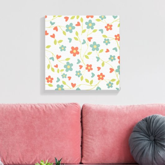 Cute Spring Flowers Canvas Print (Insitu (Woonkamer))