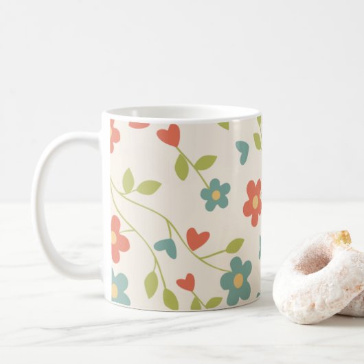 Cute Spring Flowers - Koffiemok (Met donut)