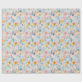 Cute Spring Flowers Patroon Cadeaupapier (Vlak)