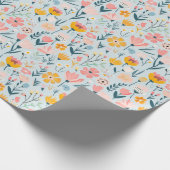 Cute Spring Flowers Patroon Cadeaupapier (Hoek)