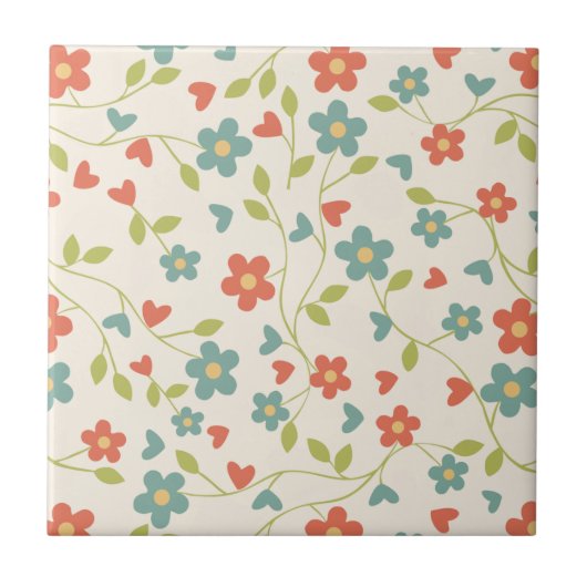 Cute Spring Flowers - Tegeltje (Voorkant)